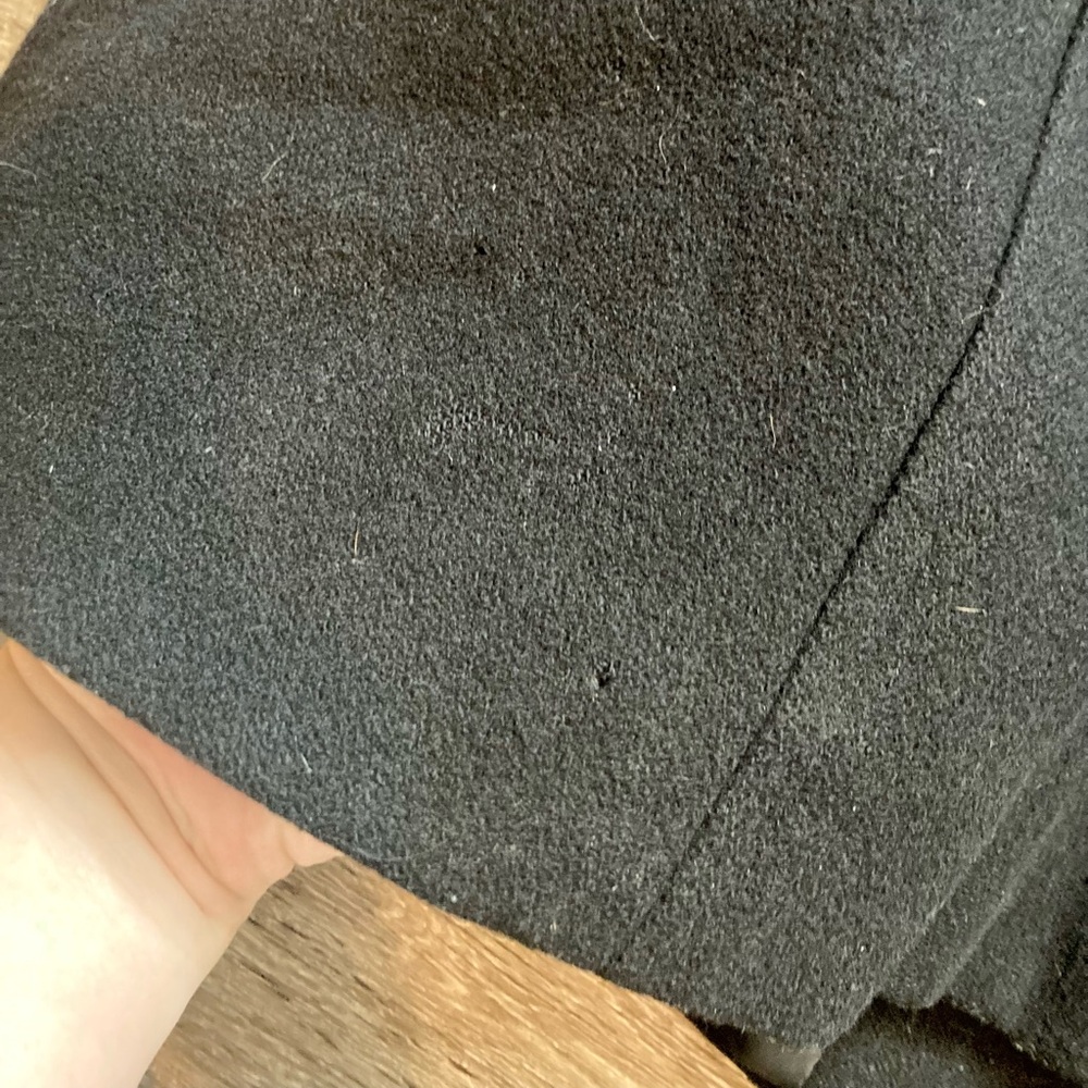 Jason Kole black wool double breasted belted jacket in size large - Picture 6 of 7